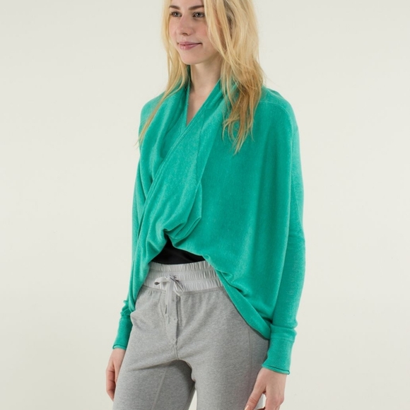 Lululemon Iconic Sweater Wrap Heathered Bali Breeze - Picture 3 of 12